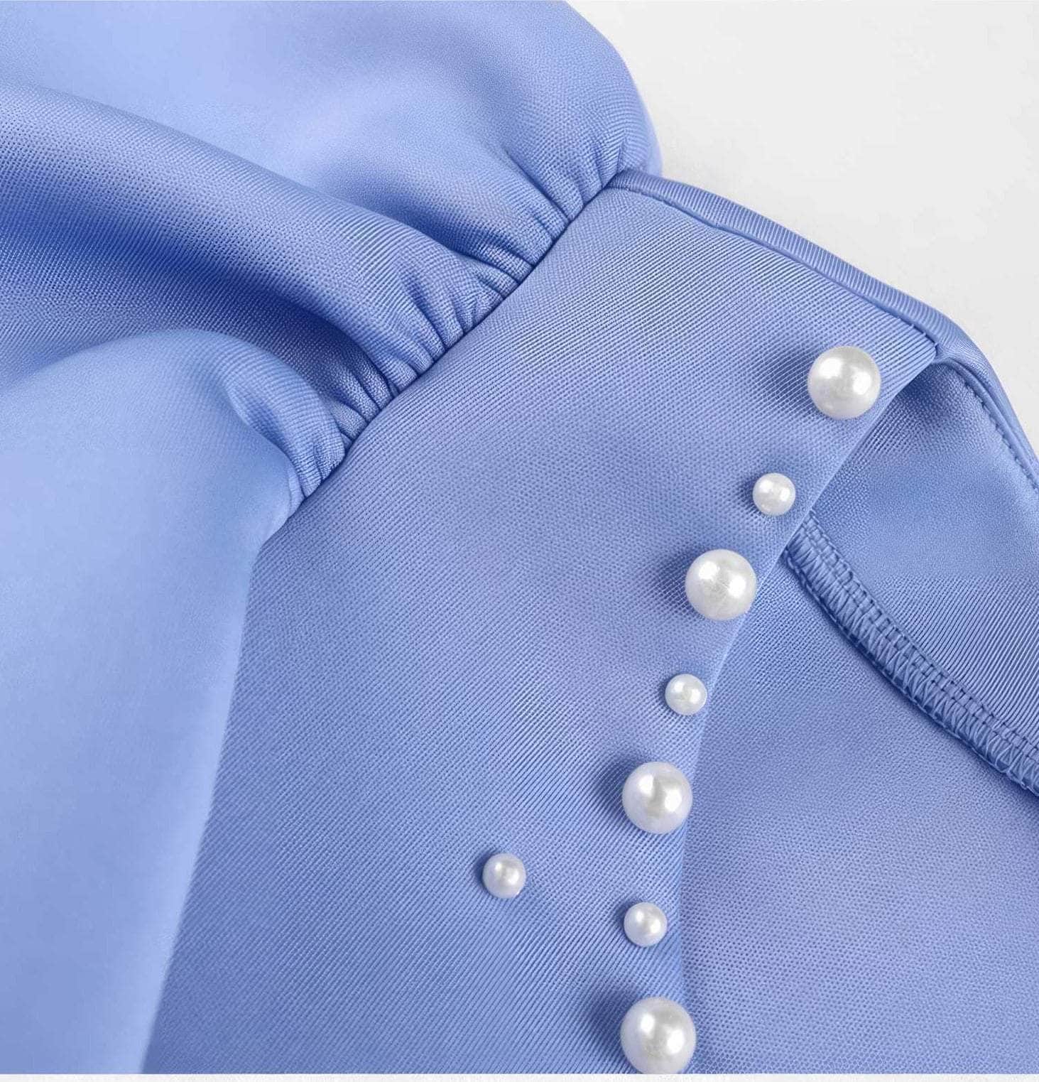 Bead-Embellished Butterfly Sleeve Split Thigh Dress