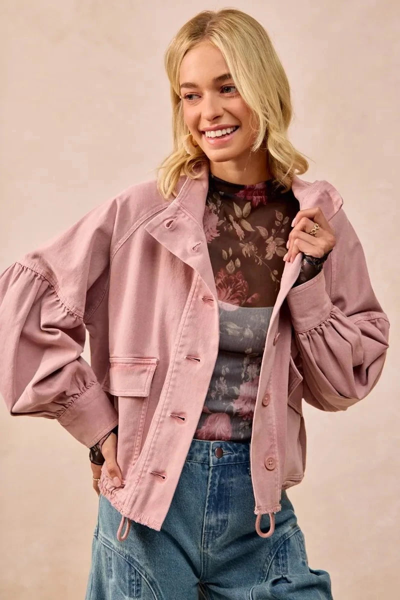 BiBi Flower Printed Mesh Lace Top with Thumb Opening