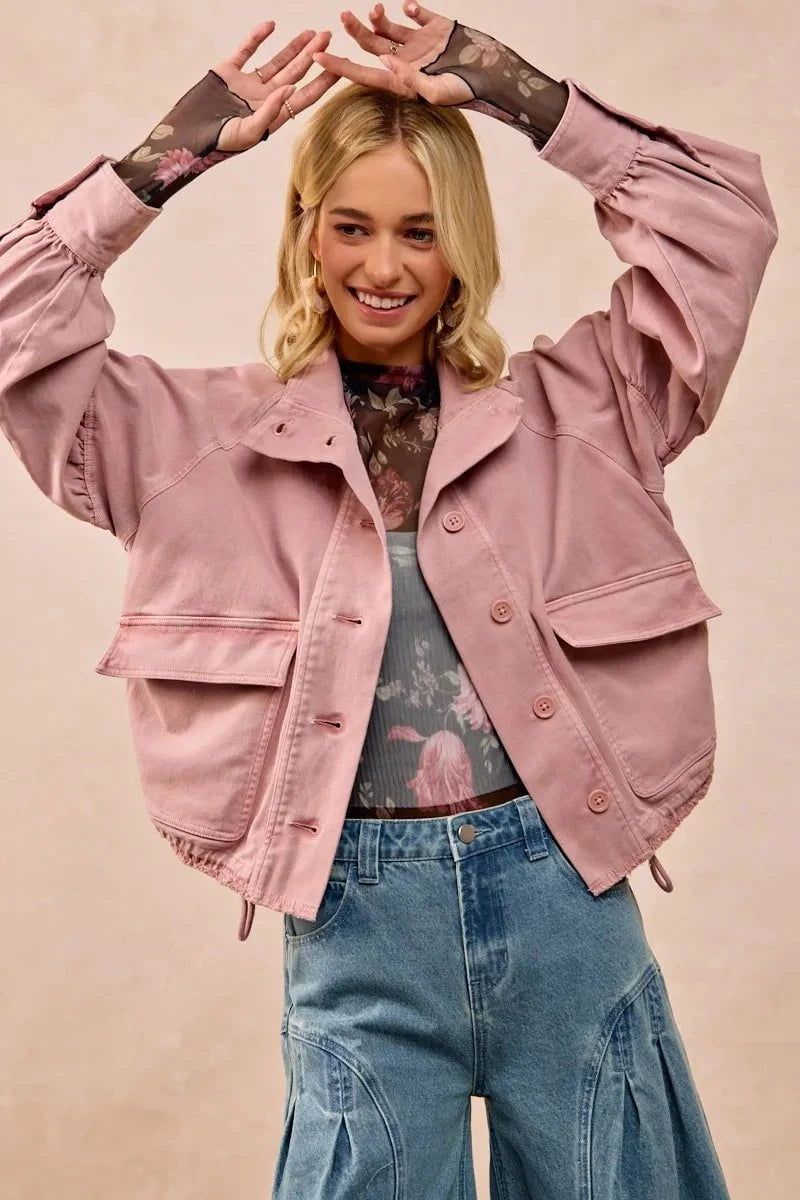 BiBi Flower Printed Mesh Lace Top with Thumb Opening