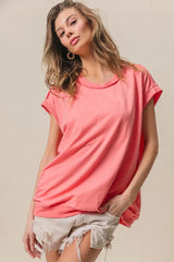 BiBi French Terry Drop Shoulder Basic Top