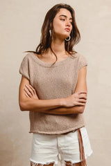 BiBi One Side Off Shoulder Knit Top