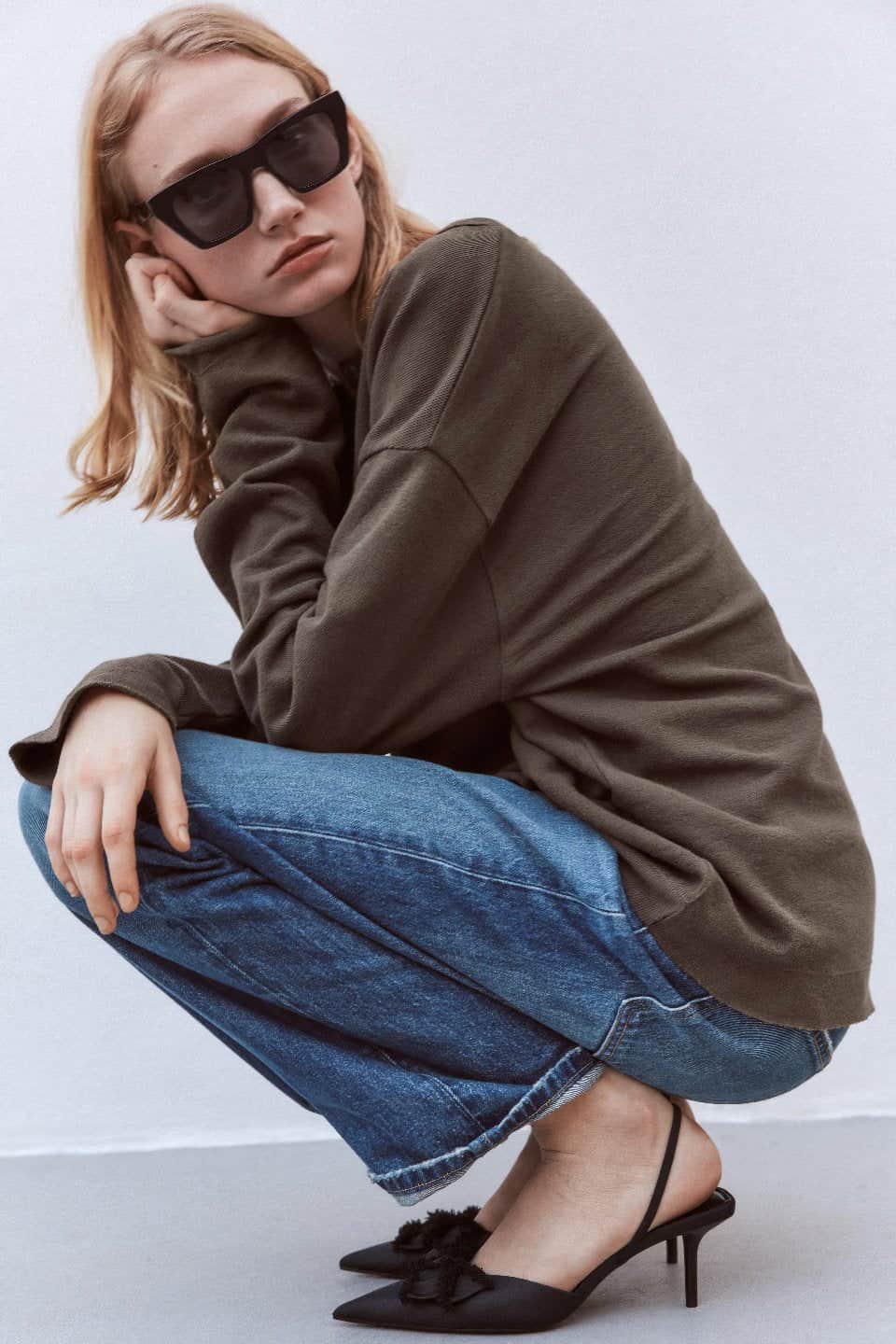 Black Bow Slingback Stiletto Heels