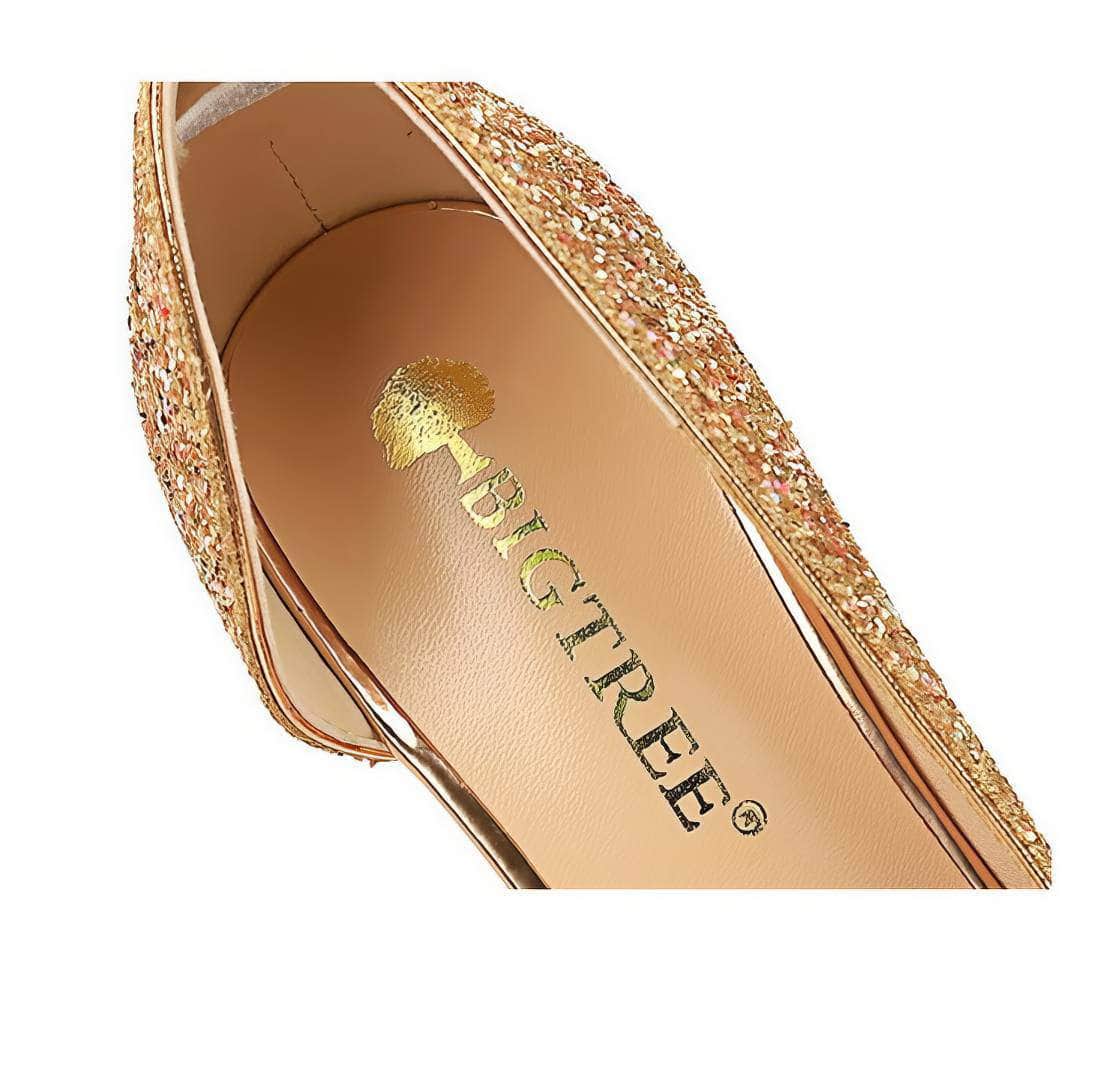 Bling Sequin Pointed Toes Heels Pumps