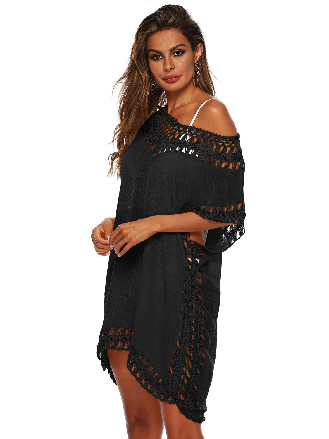 Bohemian Crochet Trim Beach Cover Up Dress