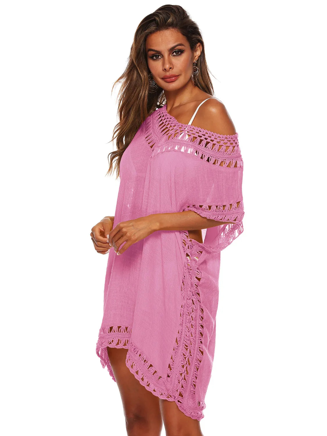Bohemian Crochet Trim Beach Cover Up Dress