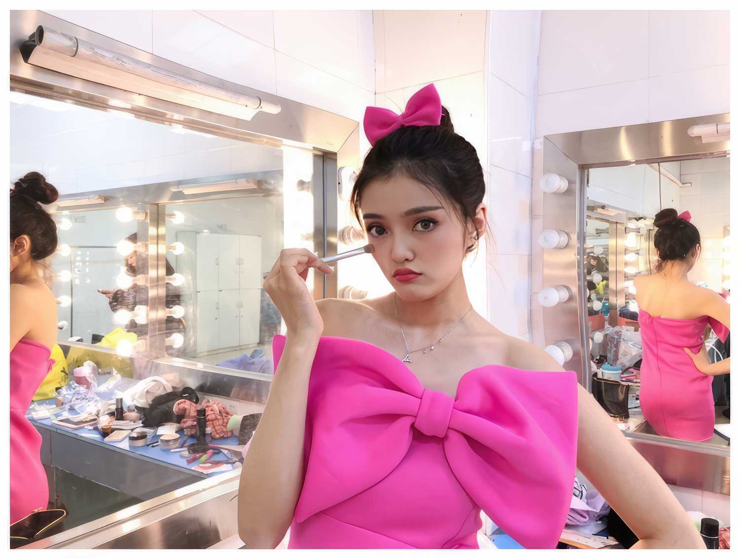 Bow Adorned One Shoulder Frill Mini Dress