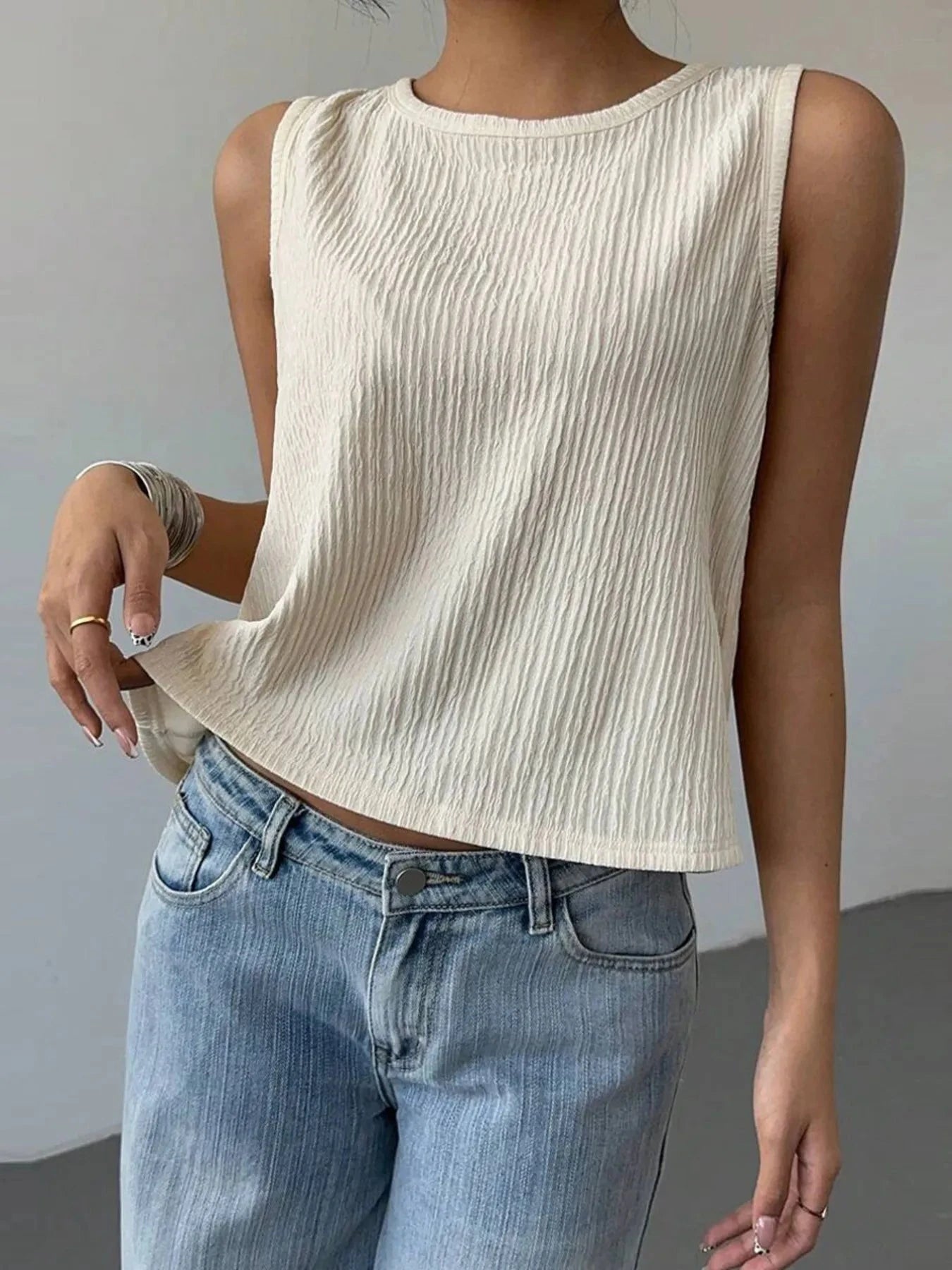 Bow Back Ribbed Tank Top