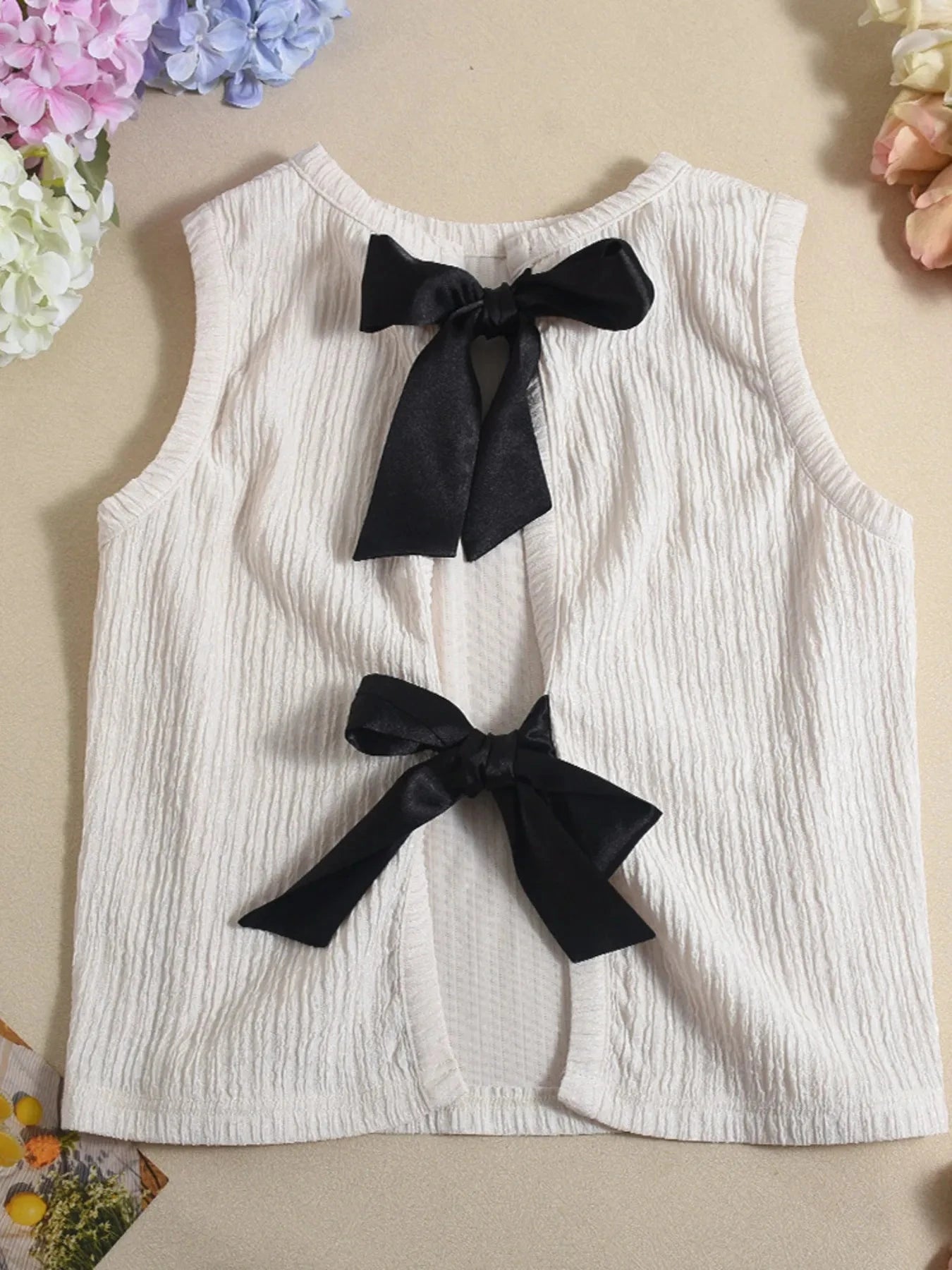 Bow Back Ribbed Tank Top