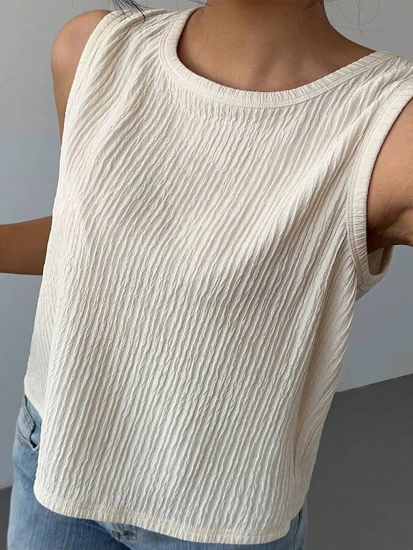 Bow Back Ribbed Tank Top