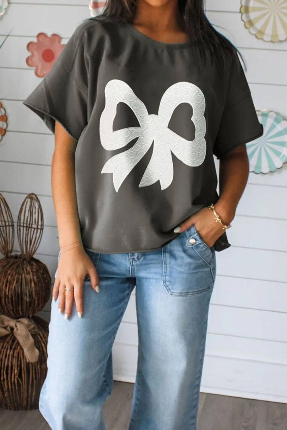 Bow Graphic Short Sleeve T-Shirt