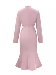 Bow-Knot Long Sleeve Mermaid Dress