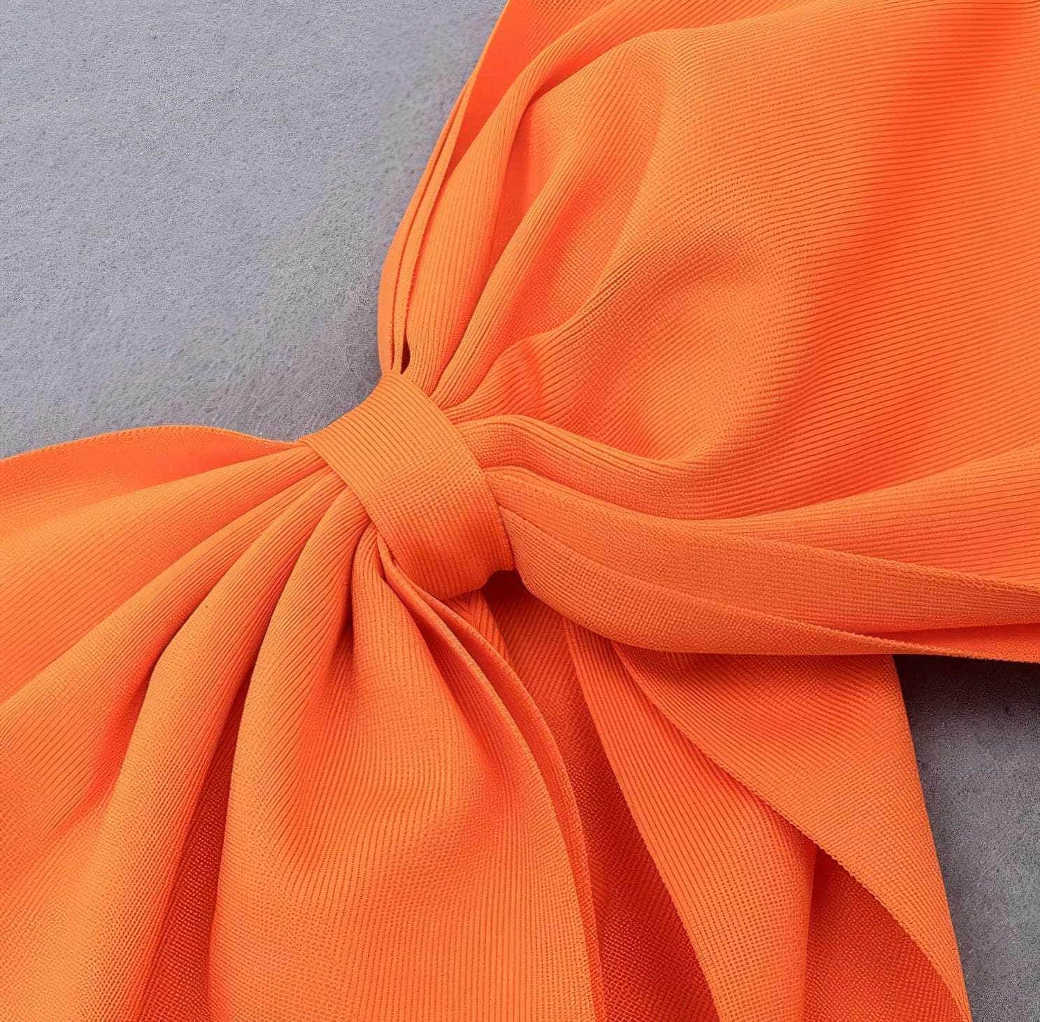 Bow-Knot Shoulder Long Sleeve Dress