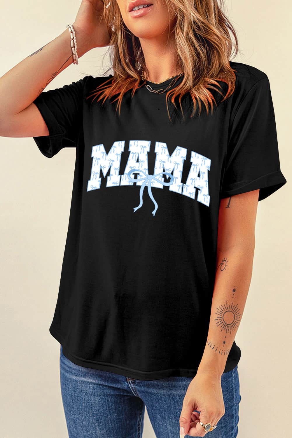 Bow MAMA Graphic Short Sleeve T-Shirt