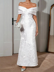 Bow Off-Shoulder Maxi Dress