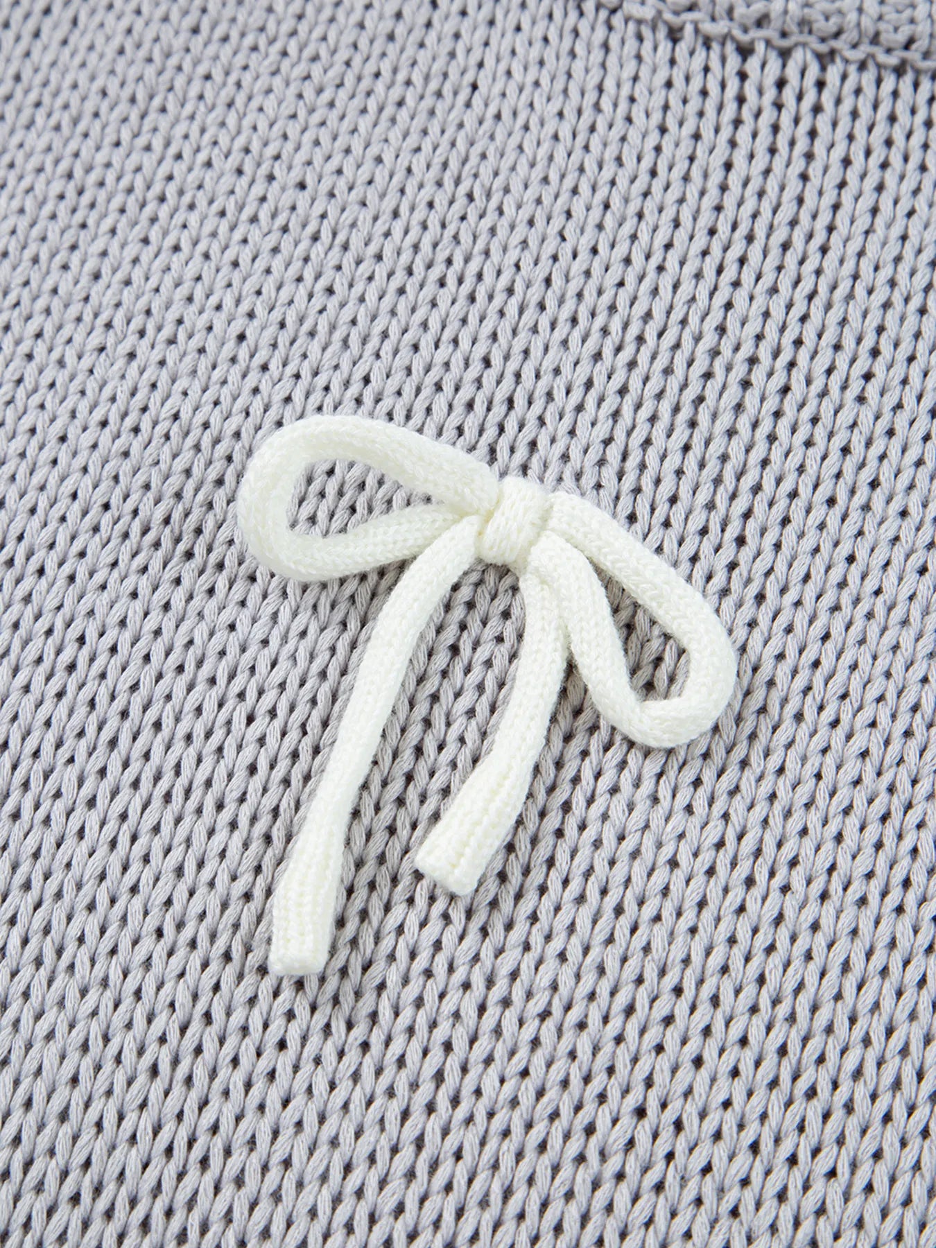 Bow Round Neck Short Sleeve Sweater