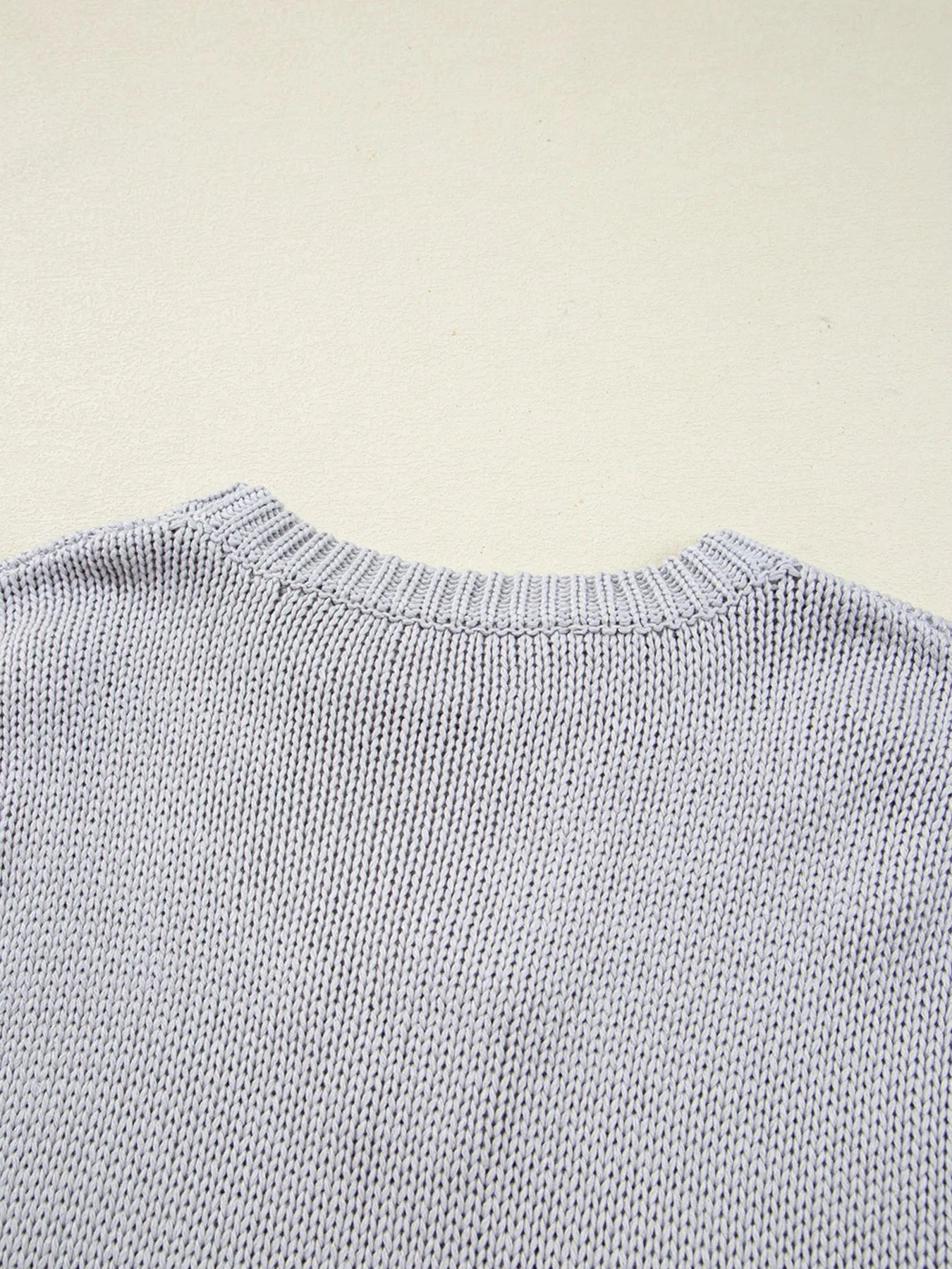 Bow Round Neck Short Sleeve Sweater