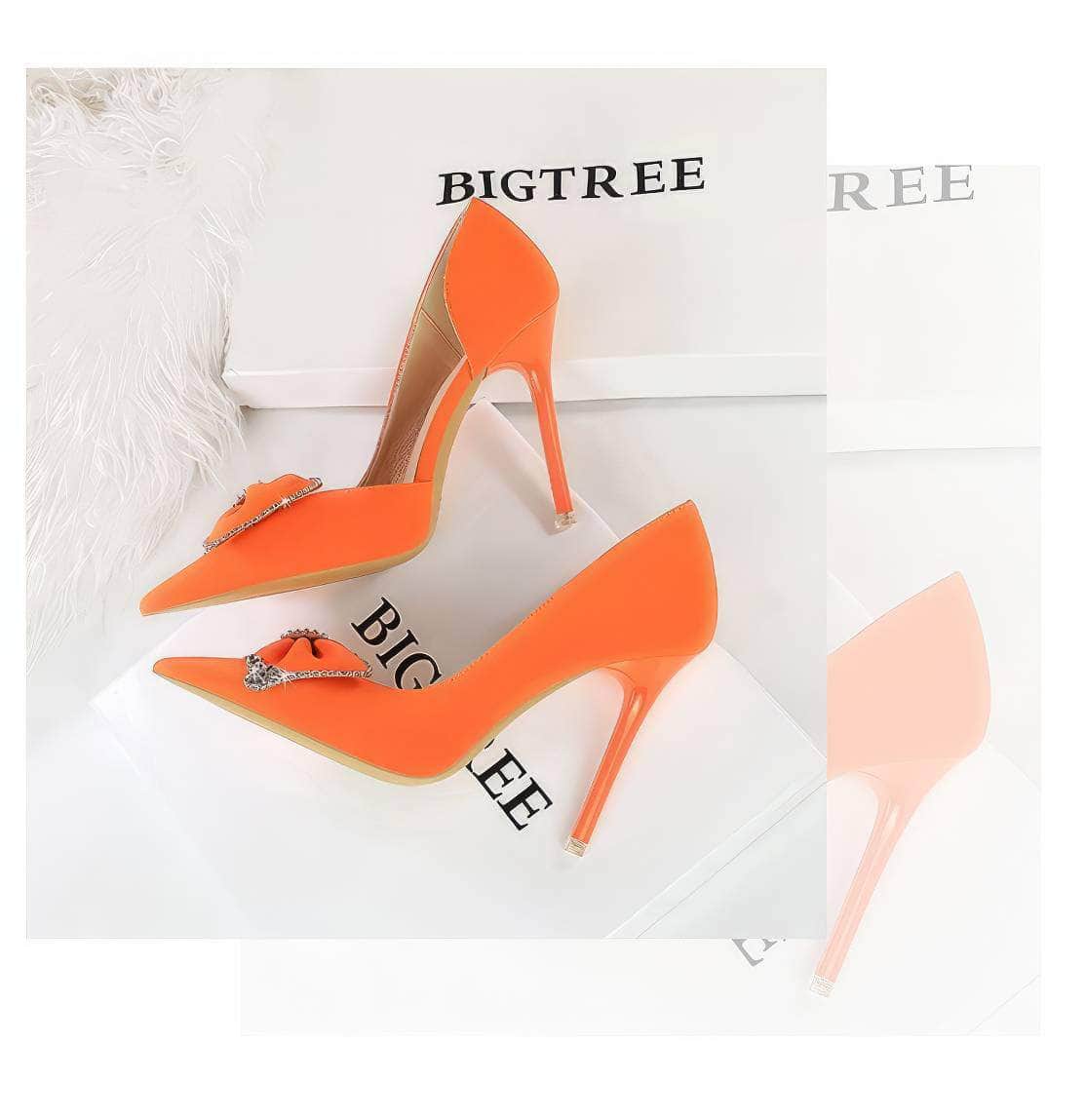 Bow Sequin Detailed Pump Court Heels