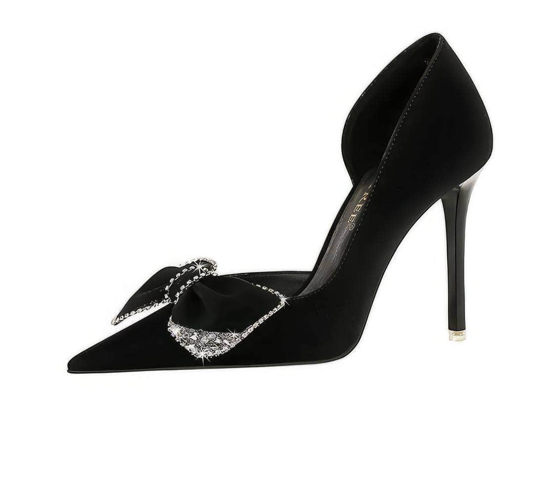 Bow Sequin Detailed Pump Court Heels