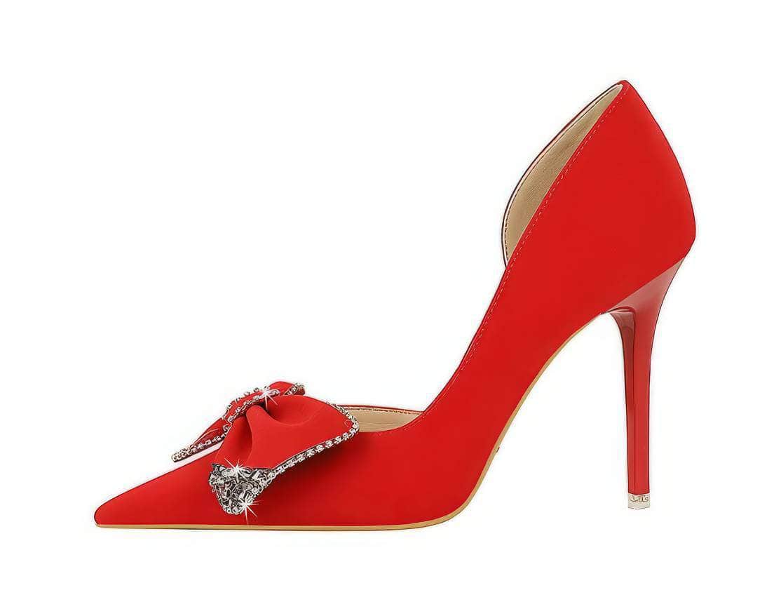 Bow Sequin Detailed Pump Court Heels EU 33 / Red / 11CM
