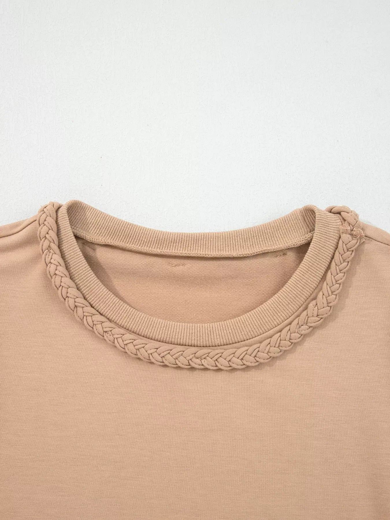 Braided Trim Puff Sleeve Dress