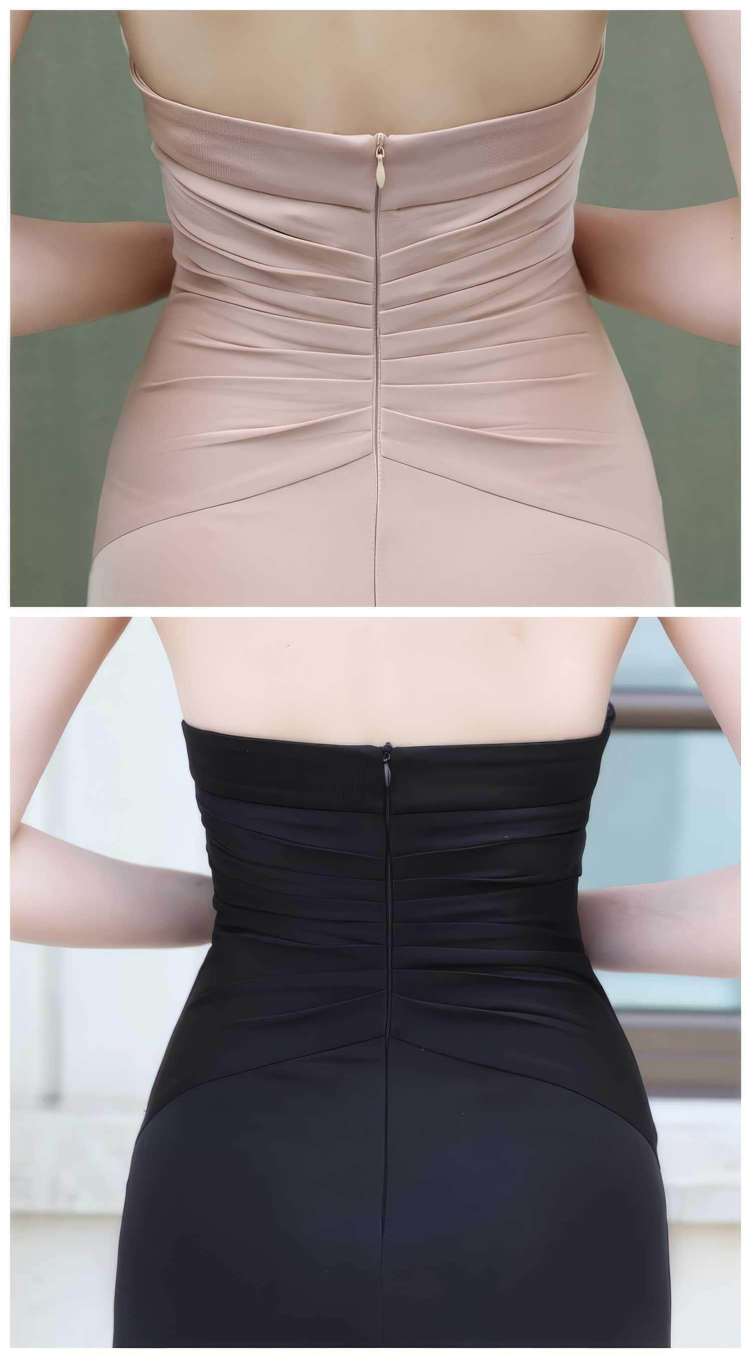 Bustier Pleated Button-Down Mermaid Dress