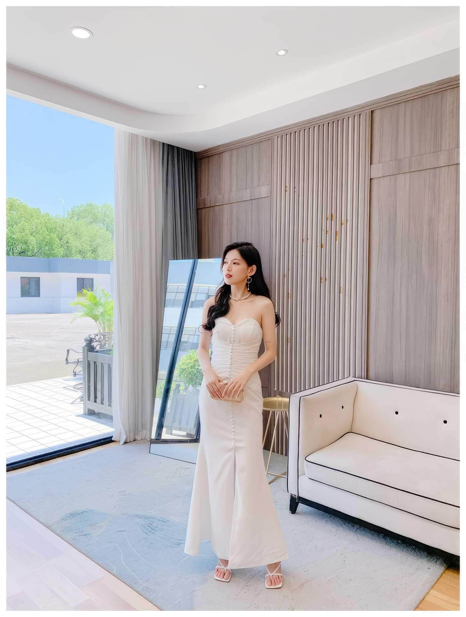 Bustier Pleated Button-Down Mermaid Dress