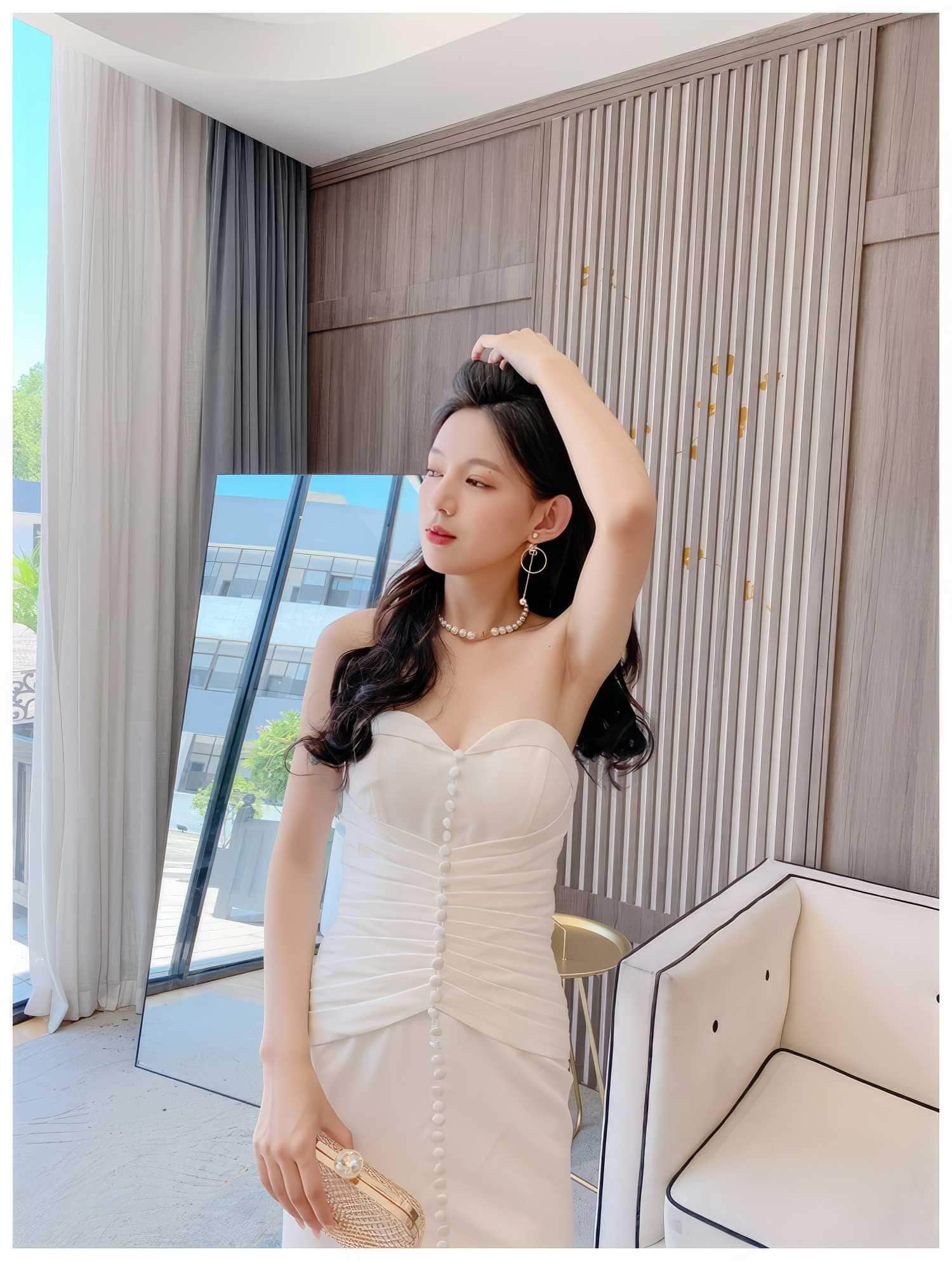 Bustier Pleated Button-Down Mermaid Dress