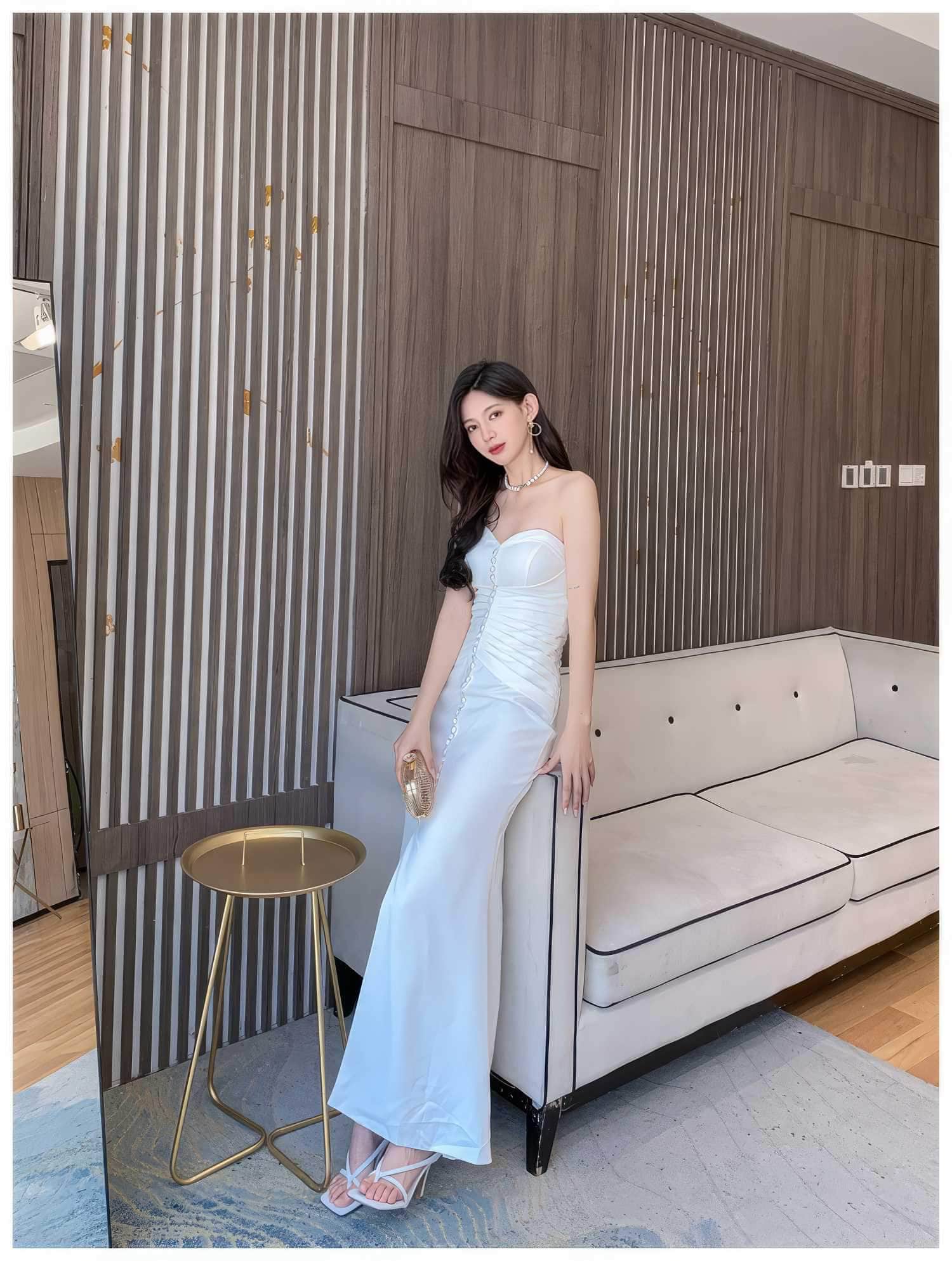 Bustier Pleated Button-Down Mermaid Dress