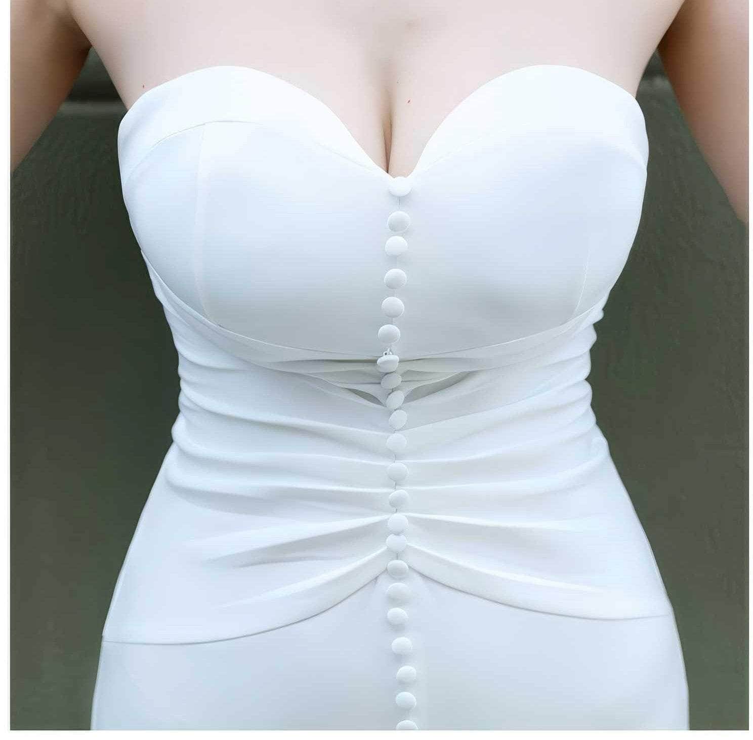 Bustier Pleated Button-Down Mermaid Dress