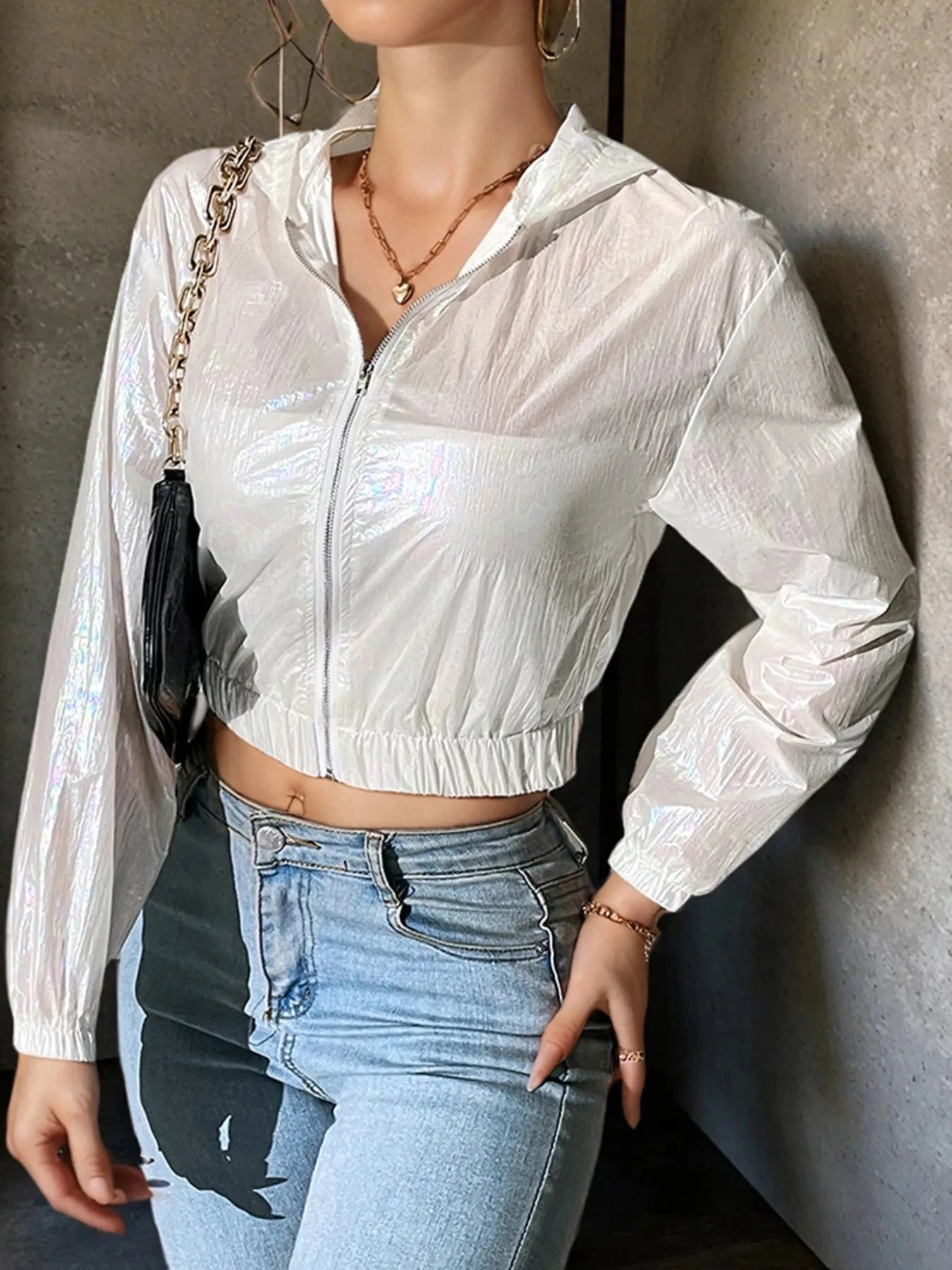 Butterfly Back Zip Up Hooded Jacket