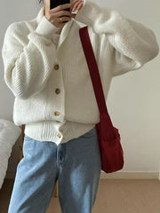 Button-Down Dropped Shoulder Cardigan