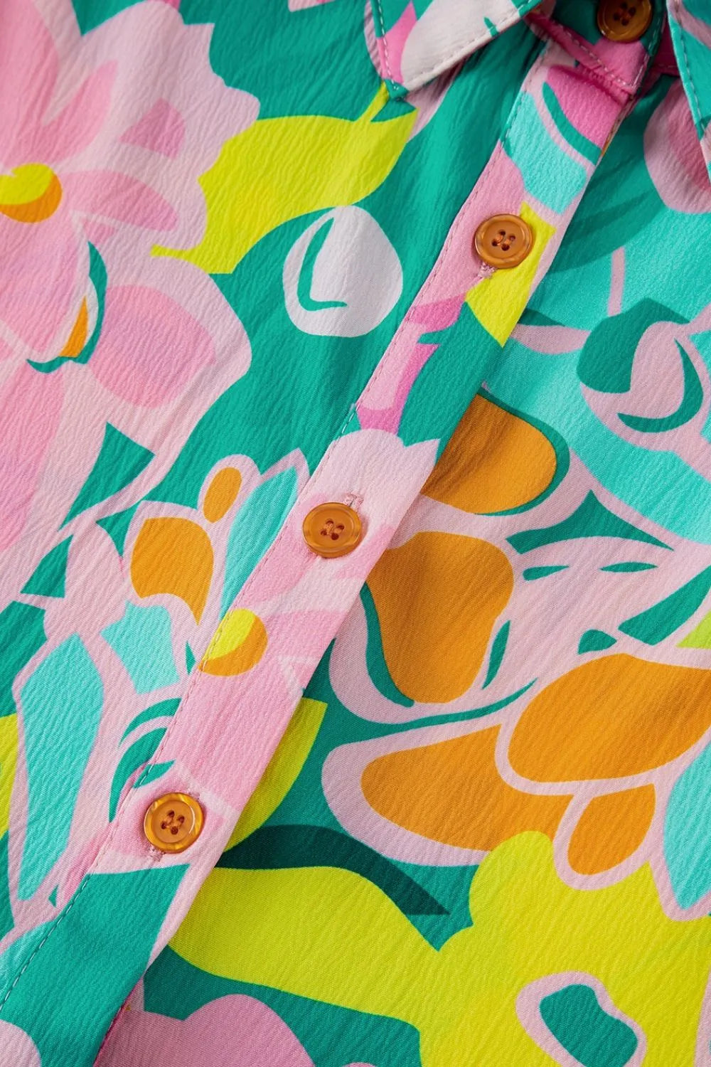 Button Down Floral Puff Sleeve Babydoll Dress