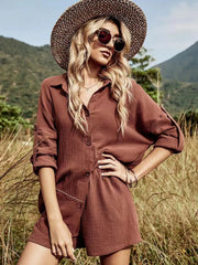 Button Down Shirt and Shorts Set