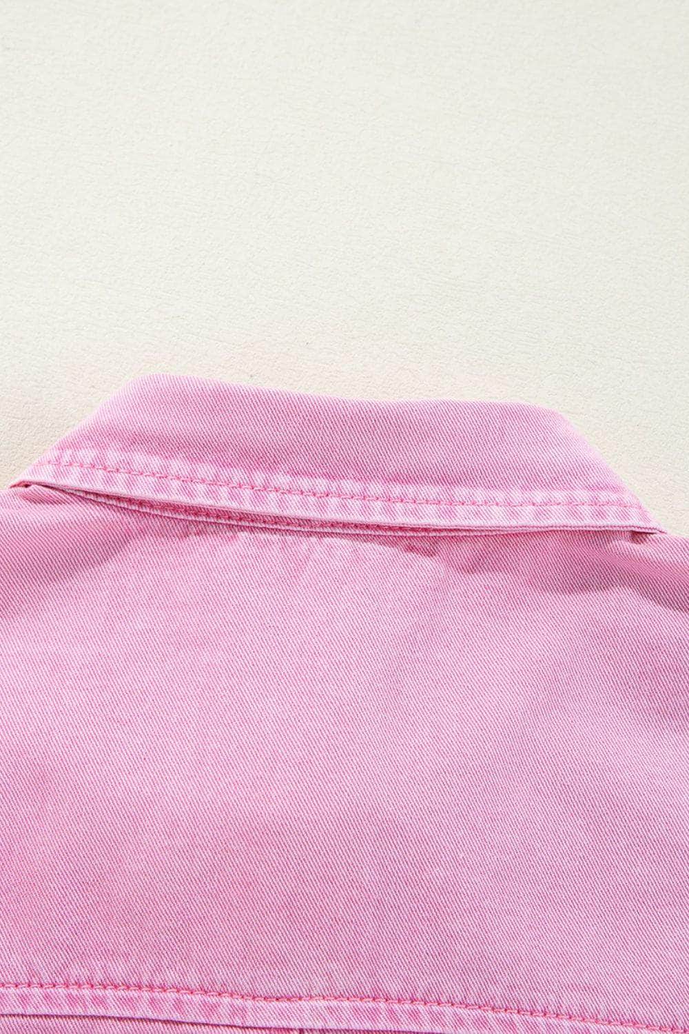 Button Down Short Sleeve Denim Dress