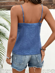 Button-Front Adjustable Strap Cami