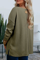 Button Front Contrast Trim Top