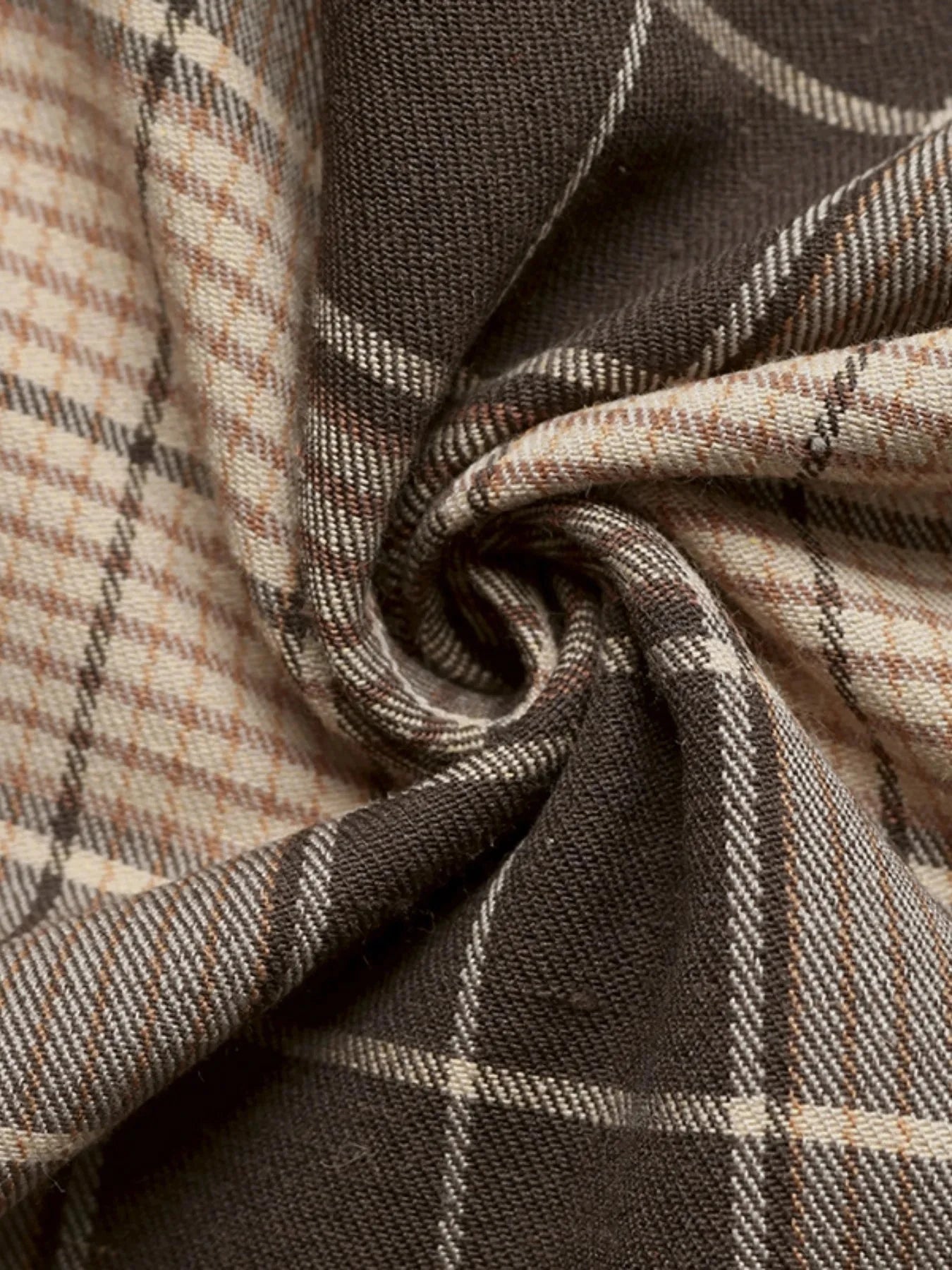 Button Front Plaid Long Sleeve Dress