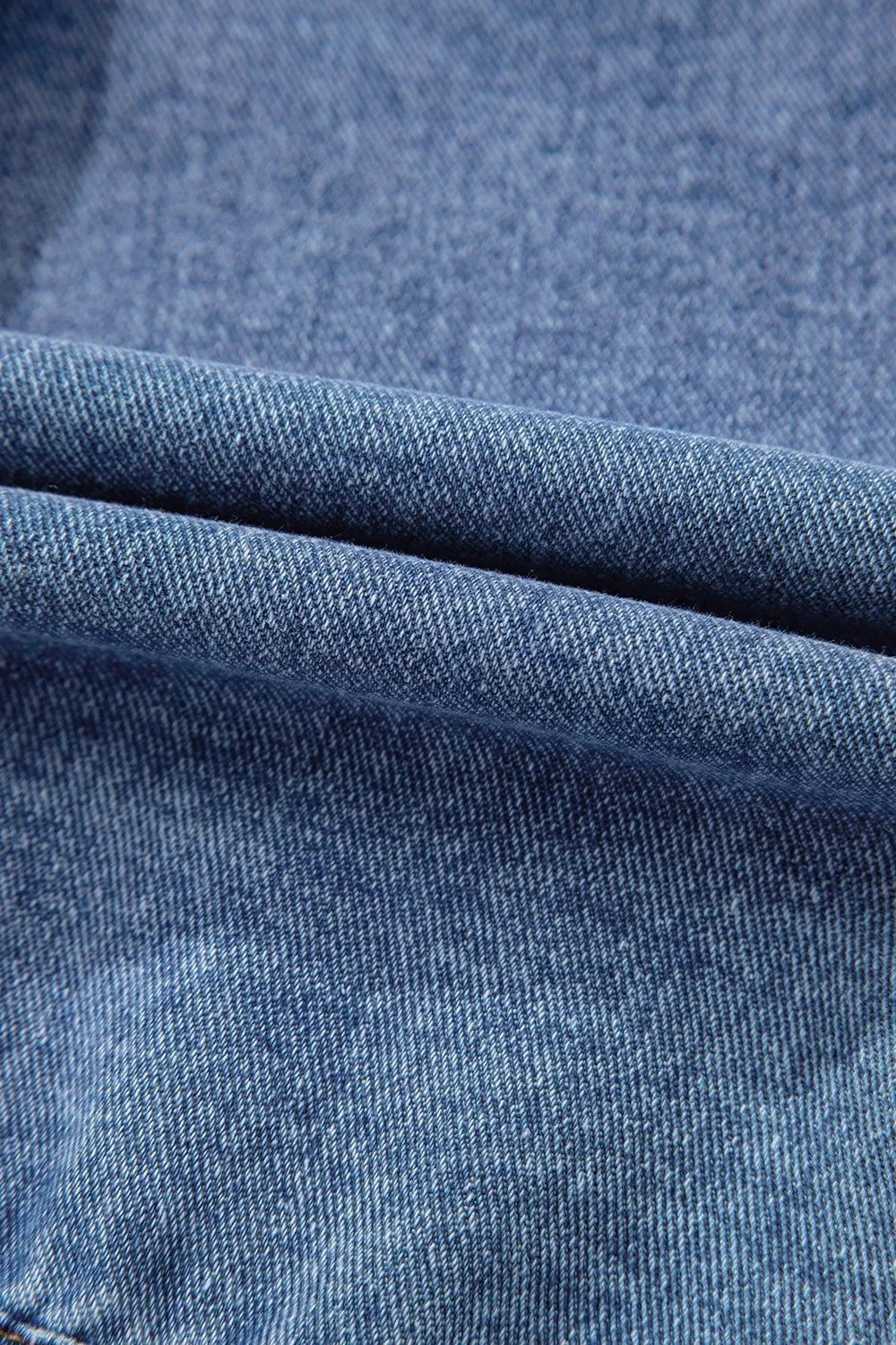 Button Up Cap Sleeve Denim Jacket