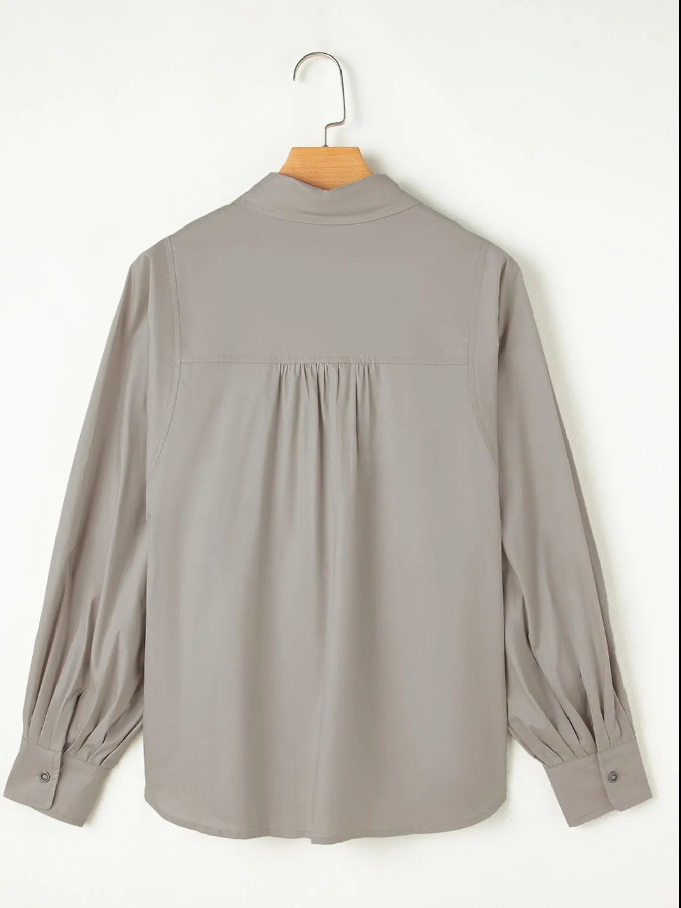 Button Up Lantern Sleeve Shirt