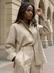 Button Up Long Sleeve Shirt Dust Storm / S