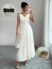 Buttoned Sleeveless Maxi Tank Dress