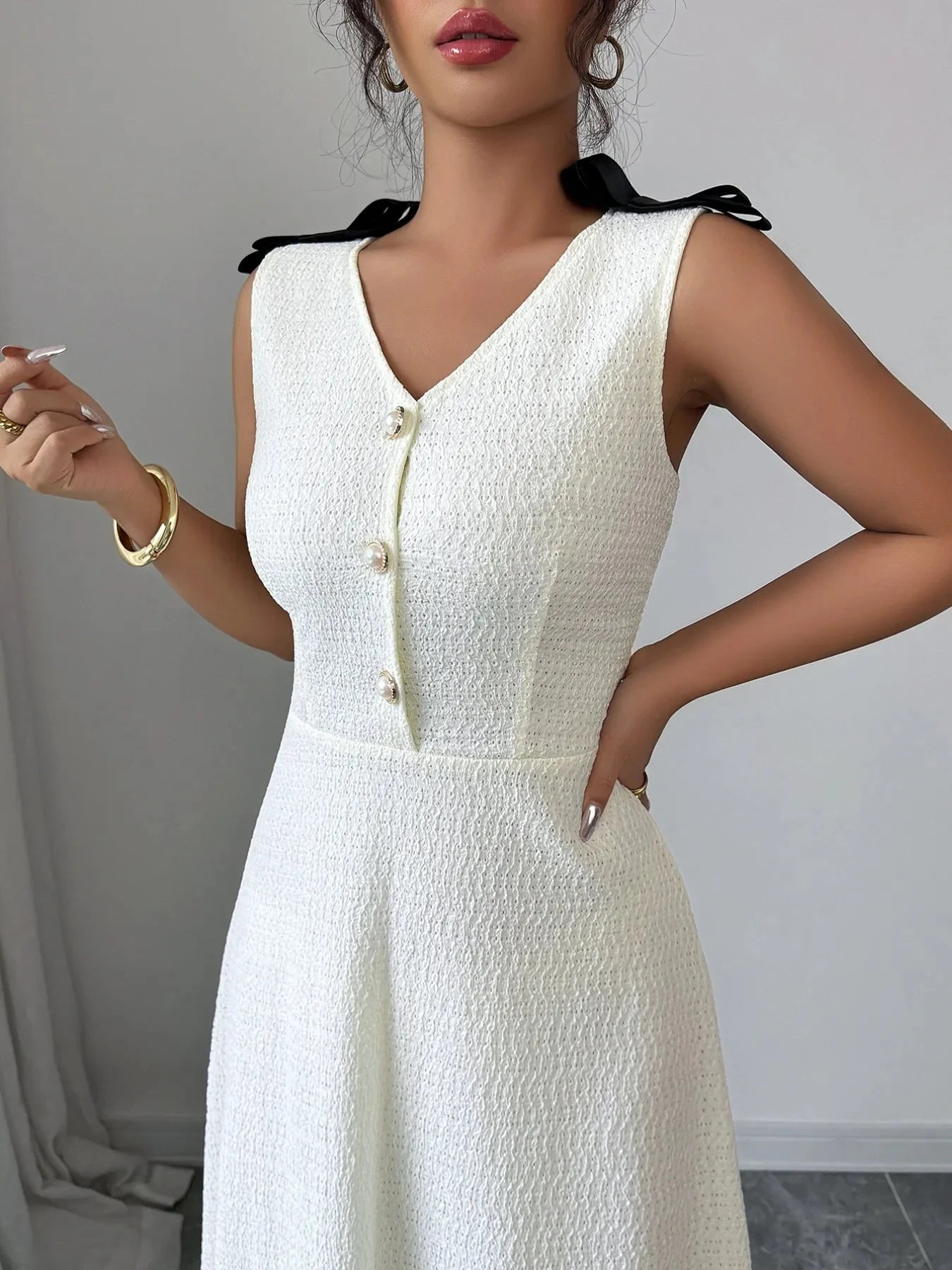 Buttoned Sleeveless Maxi Tank Dress