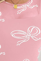 Top de manga larga con cuello redondo y lazo