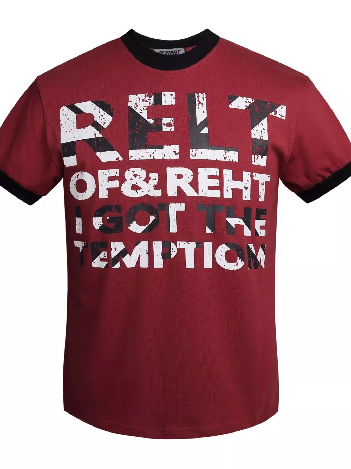 Men's short-sleeve T-shirt featuring a printed letter graphic.