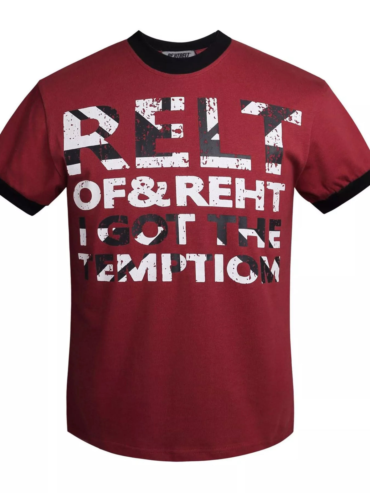 Men's short-sleeve T-shirt featuring a printed letter graphic.