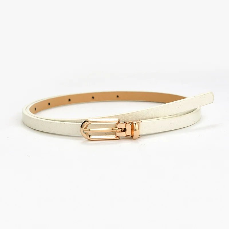 Candy Color Women's Thin Waist Strap Belt WHITE / 105CM