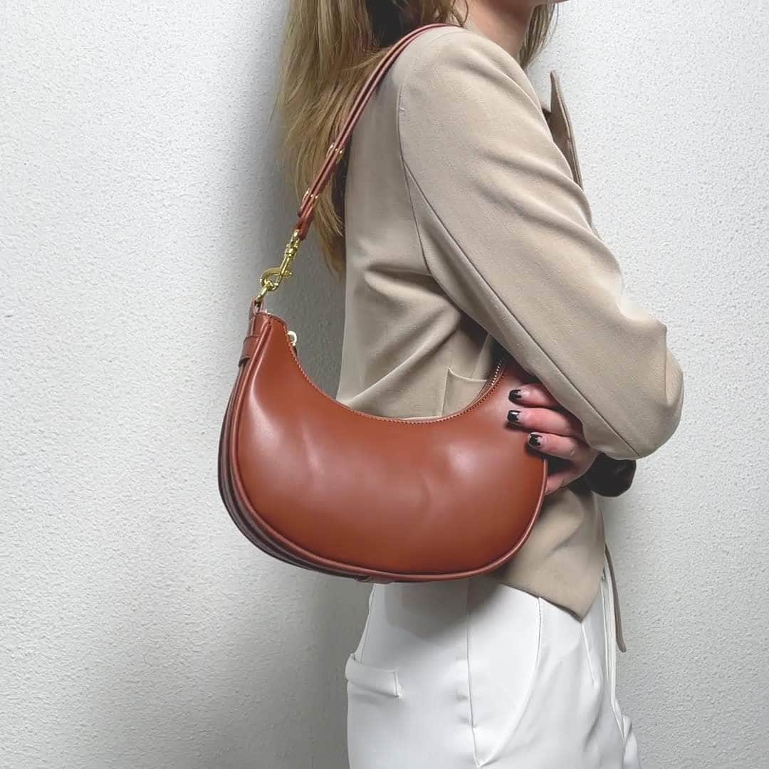 Casual Armpit Leather Zipper Bag