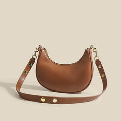Casual Armpit Leather Zipper Bag