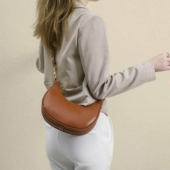 Casual Armpit Leather Zipper Bag
