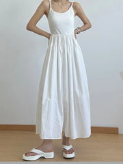 Casual Scoop Neck Cami Dress White / S